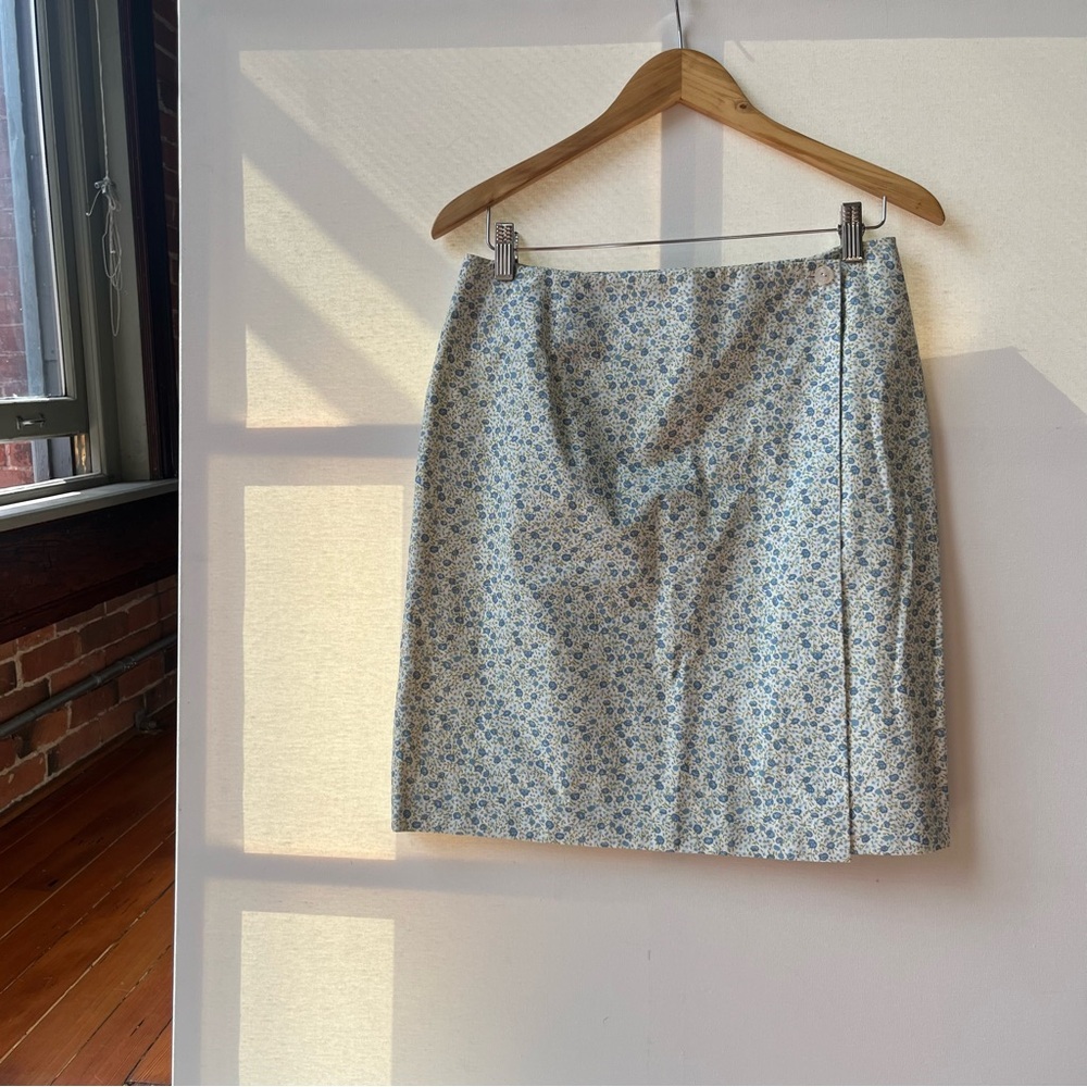 Mini Tennis Blue Floral Floral Wrap Skirt